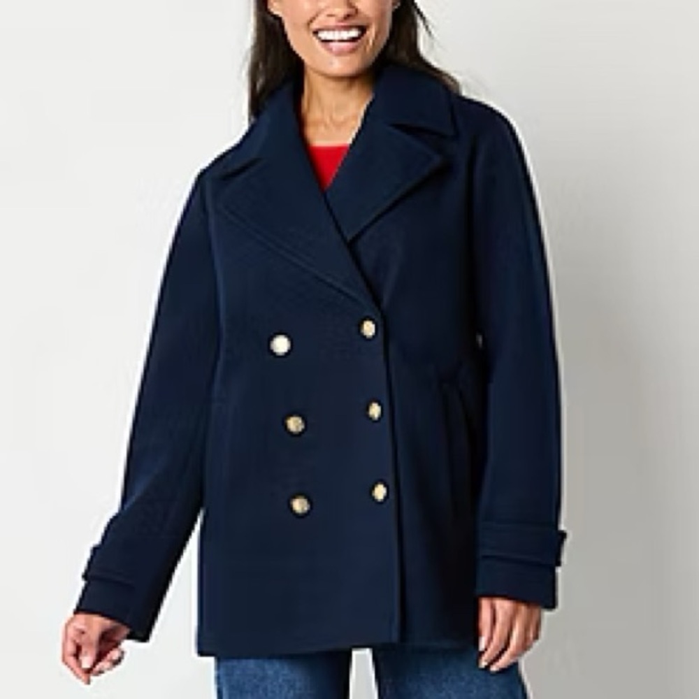 Liz Claiborne Women Dark Blue Navy Coat Sz XL retail $150